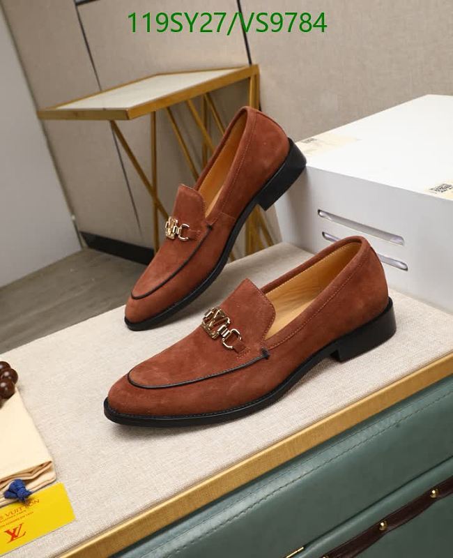 Louis Vuitton Men's Suede Loafers with Gold Buckle Detail