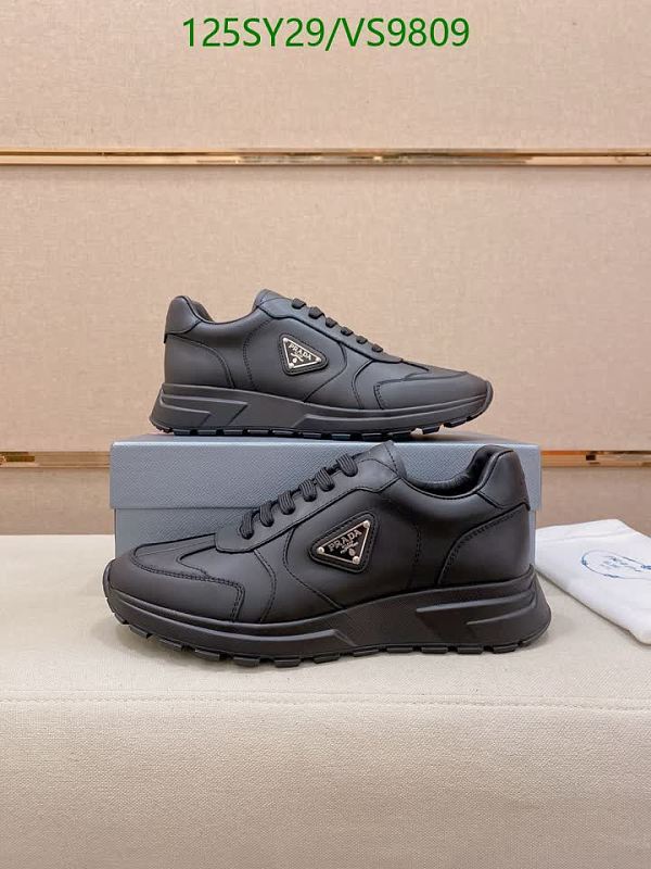 Prada Men's Black Leather Low-Top Sneakers - EU Sizes 38-46