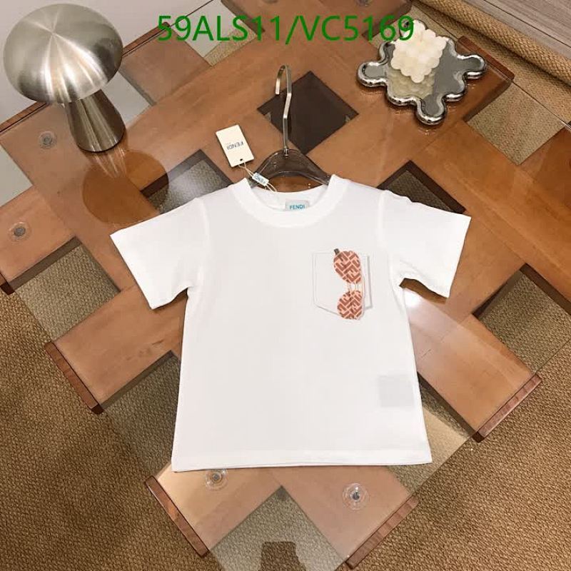 Fendi Kids' Cotton Crewneck T-Shirt with Unique Pocket Design