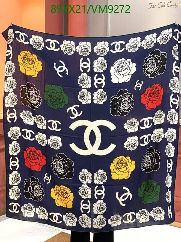 Chanel Luxury Real Silk Scarf - Elegant Rose & CC Logo Design 140*140CM