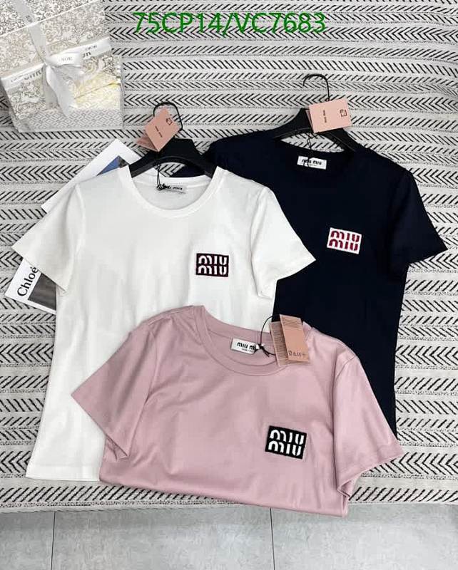 Miu Miu Women's Cotton Crew Neck T-Shirt with Logo Patch - Available in Multiple Colors