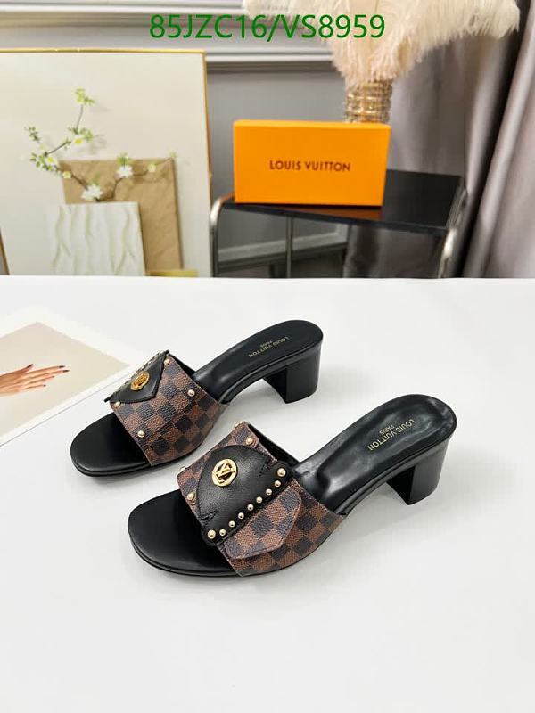 Louis Vuitton Women's Canvas Block Heel Slides - Brown/Black