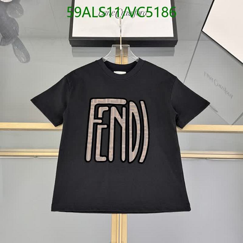 Fendi Kids' Cotton Logo Tee - Stylish Black Short-Sleeve T-Shirt for Children