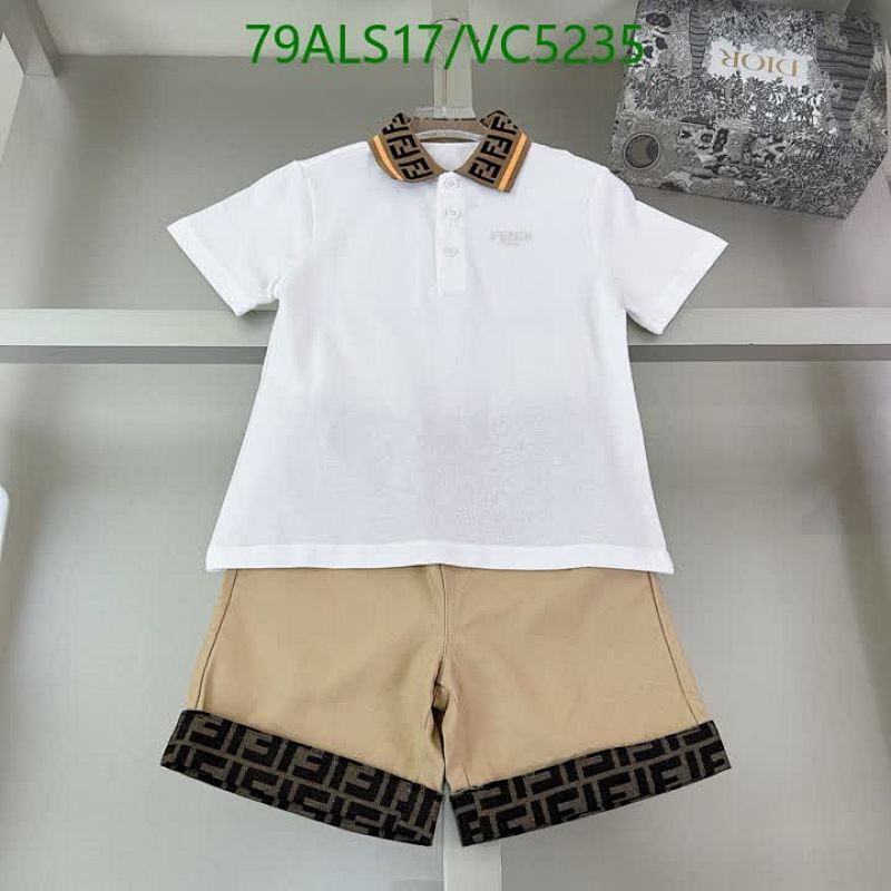 Fendi Kids' FF Logo Polo Shirt & Shorts Set - Stylish Cotton Outfit for Children
