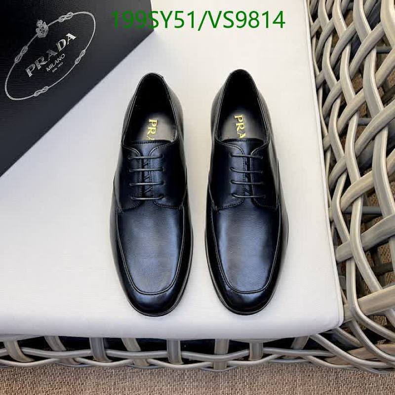 Prada Men's Black Leather Lace-Up Dress Shoes - EU 39-45