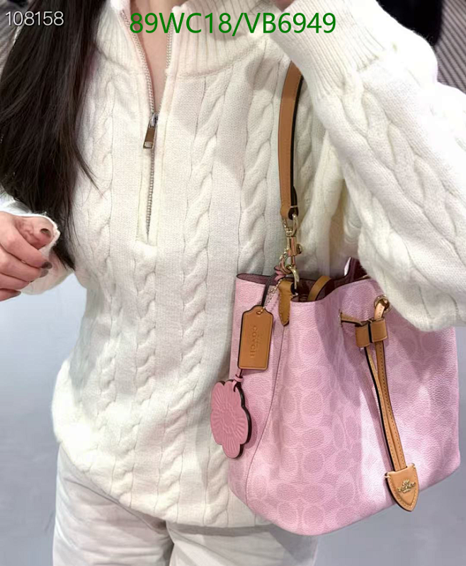 Coach Dinky Bucket Bag in Signature Canvas - Stylish & Versatile Pink Handbag