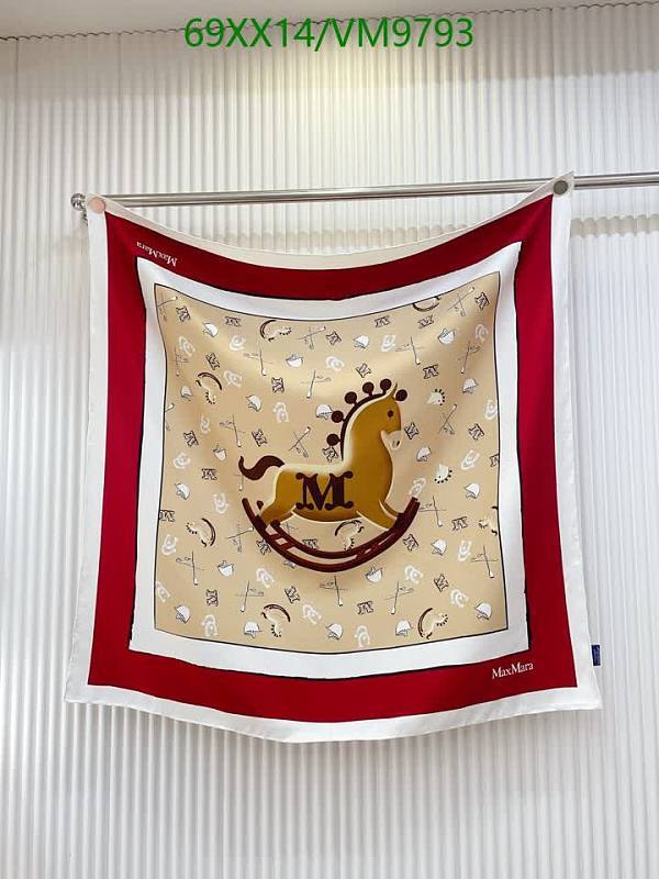 Max Mara Silk Scarf, 90*90CM - Elegant Rocking Horse Design