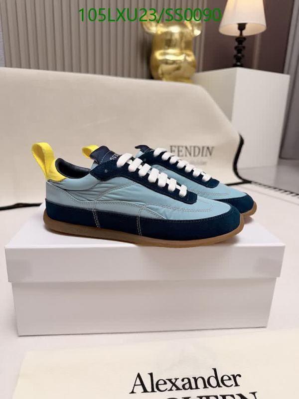 Alexander McQueen Women's Hybrid Lace-Up Sneakers - Blue Nylon & Suede