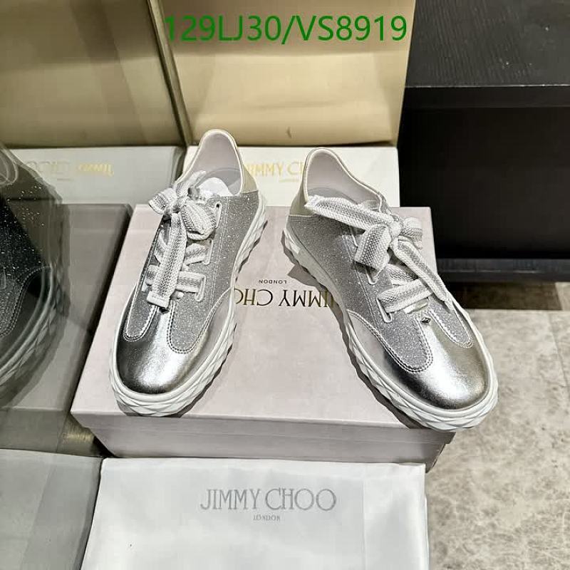 Jimmy Choo Women's Silver Glitter Low-Top Sneakers