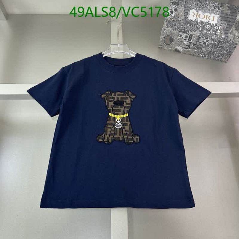 Fendi Kids' Cotton T-Shirt with FF Logo Dog Patch - Comfortable & Stylish