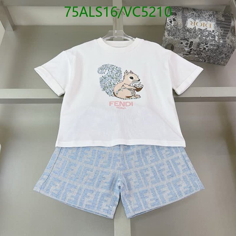 Fendi Kids Squirrel Print Cotton Tee & FF Logo Denim Shorts Set