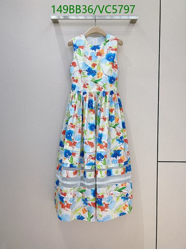 Carolina Herrera Floral Print Sleeveless Cotton Midi Dress for Women