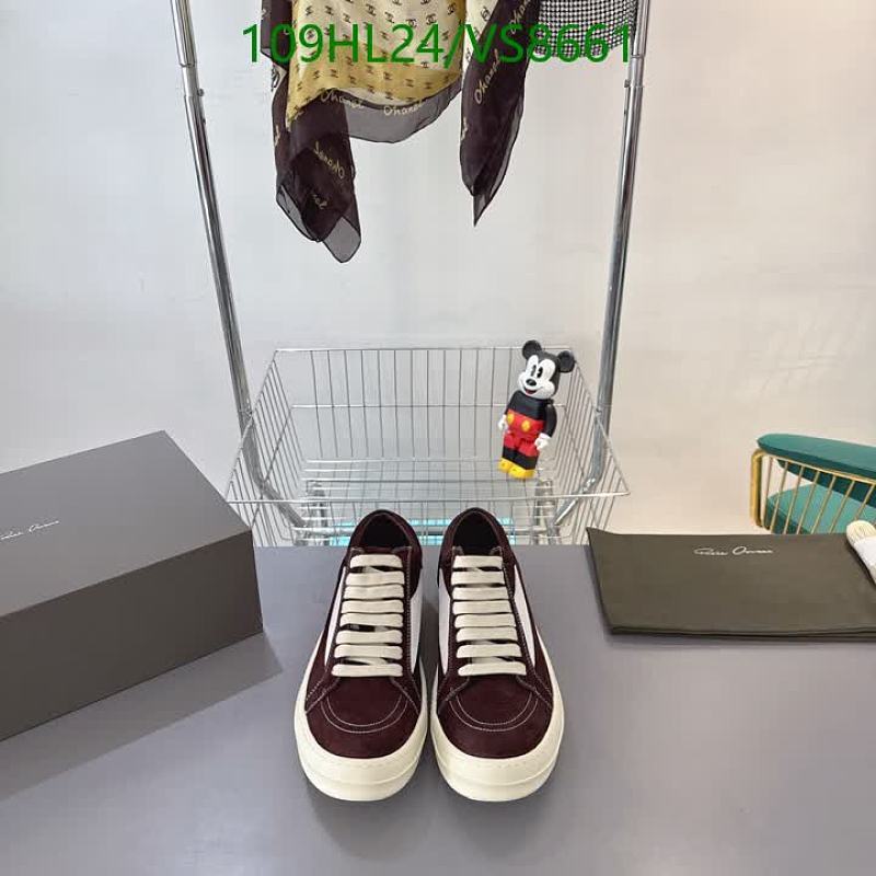 Rick Owens Men's Matte Leather Low-Top Sneakers - Burgundy