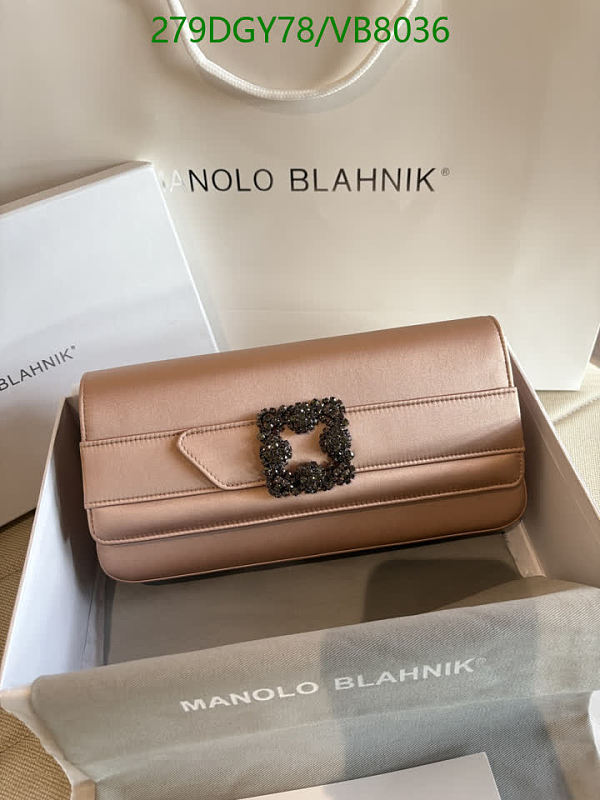 Manolo Blahnik Satin Silk Clutch with Crystal Embellishment