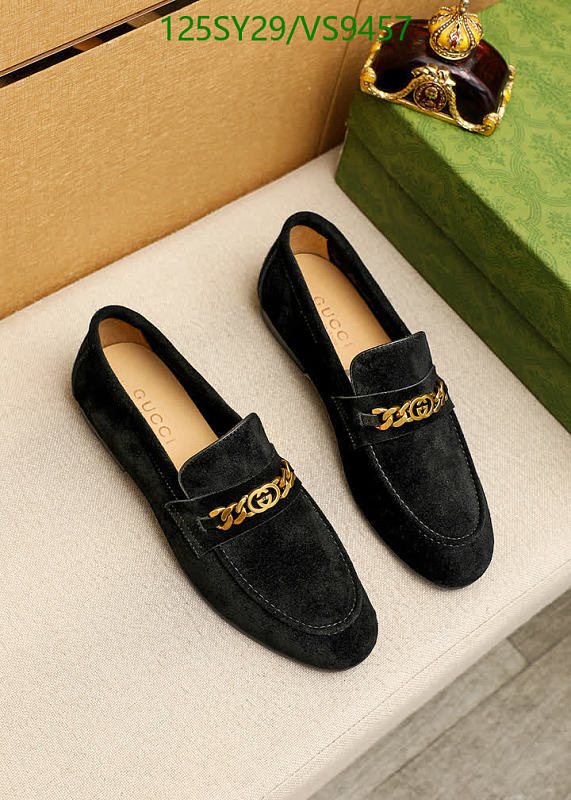 Gucci Black Suede Loafers with Gold Chain Detail for Men