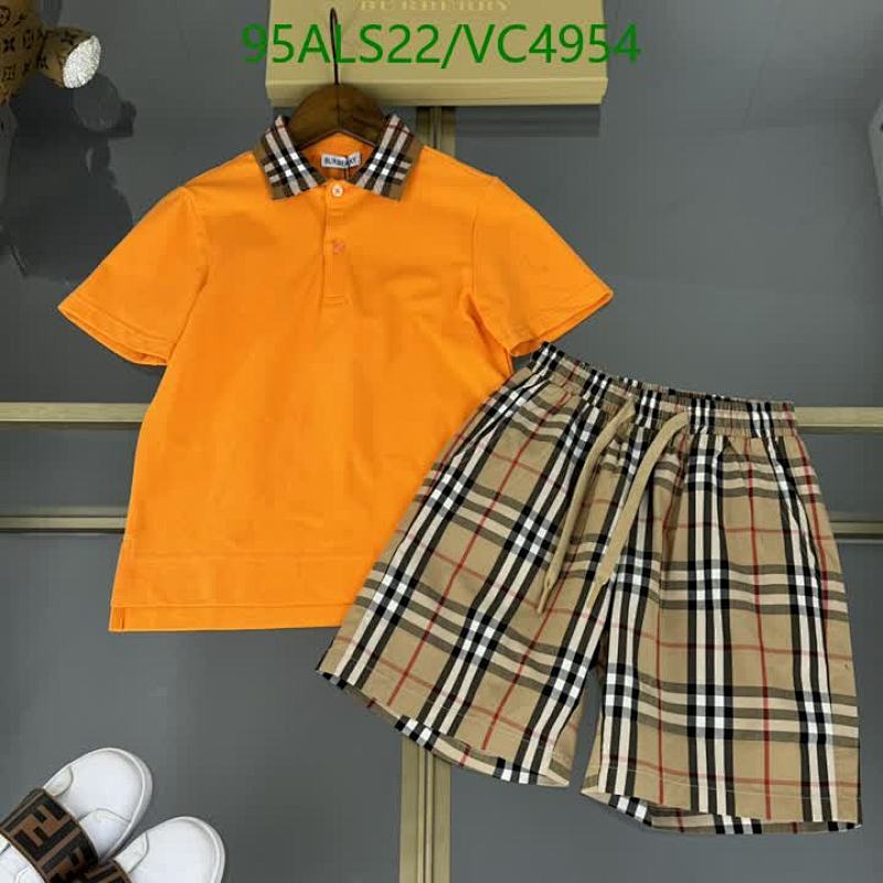 Burberry Kids Orange Polo Shirt & Plaid Shorts Set - Comfortable Cotton