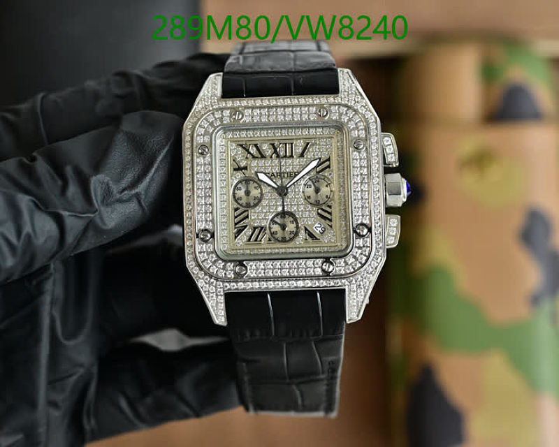 Cartier Santos Chronograph Diamond Bezel Men's Watch