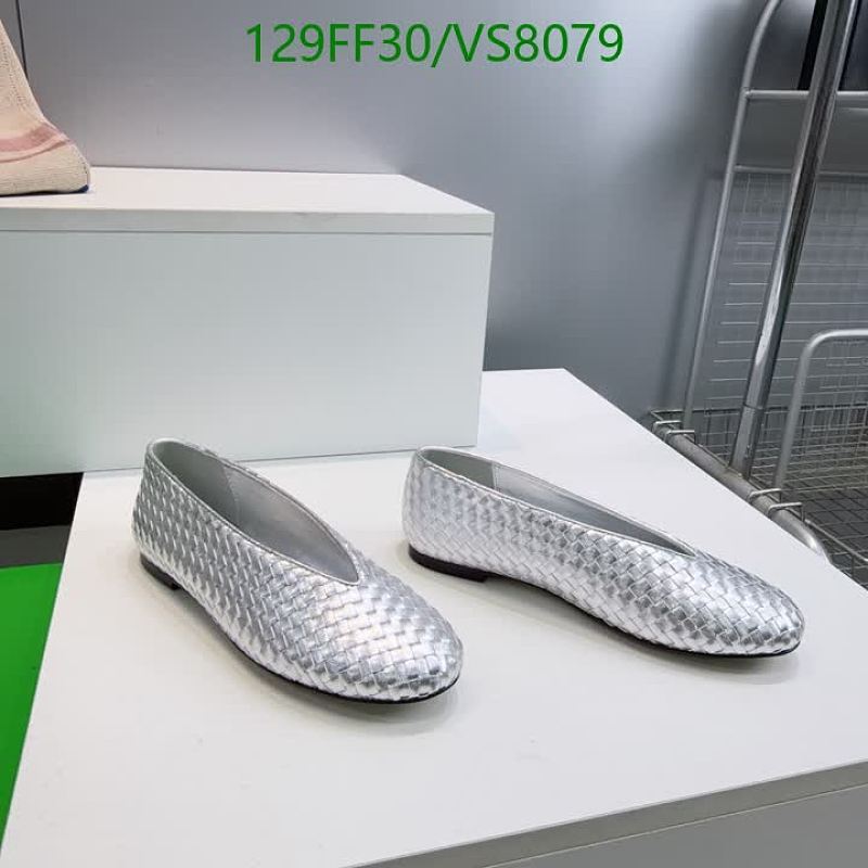 Bottega Veneta Women's Silver Woven Leather Ballet Flats