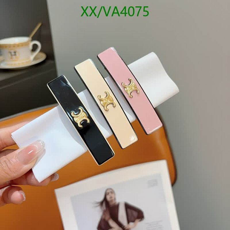 Celine Triomphe Hair Clip Set - Elegant Enamel Barrette for Women and Girls