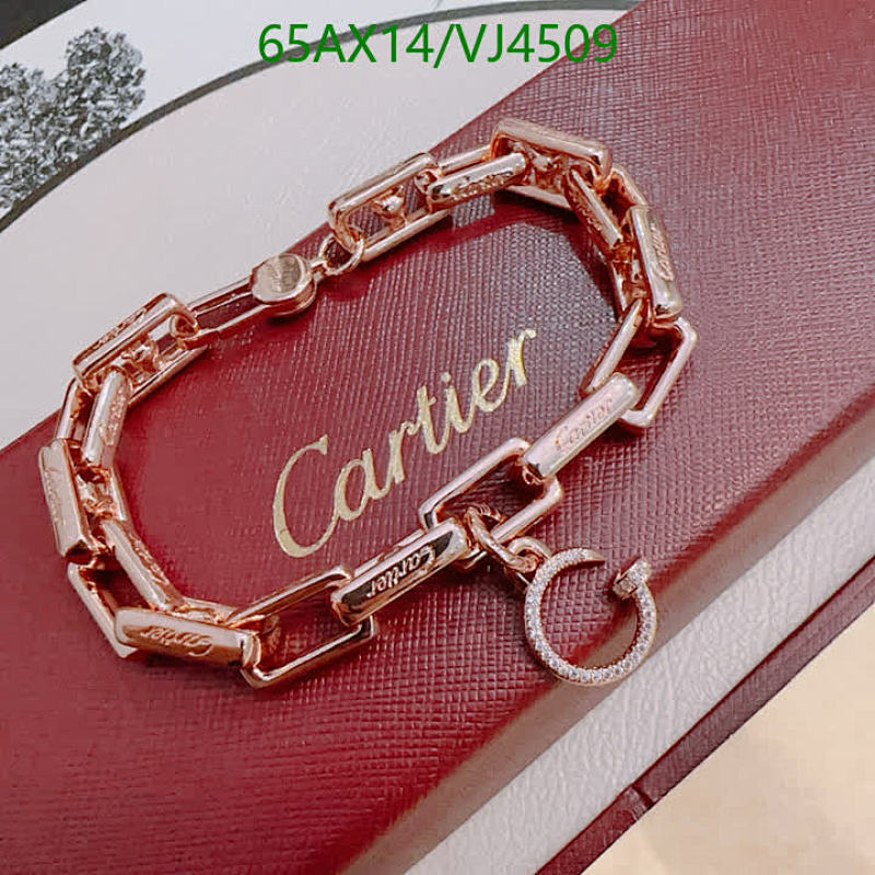 Cartier Rose Gold Chain Bracelet with Pave Diamond-Style Charm