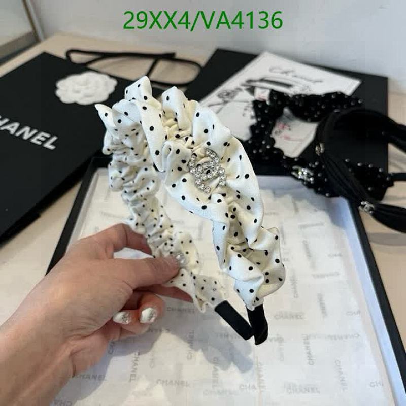 Chic Chanel Polka Dot Headband with Embellished Logo - Elegant Hair Accessory