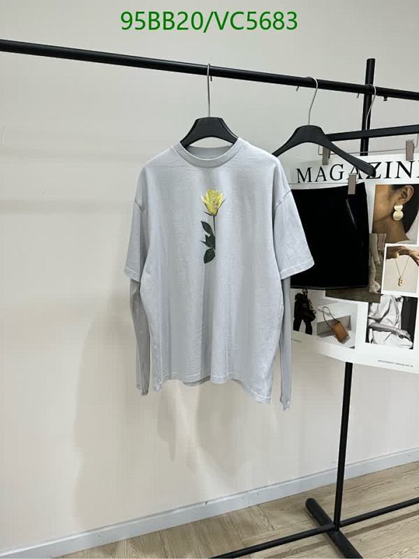 Acne Studios Cotton T-Shirt with Rose Print - Casual Long Sleeve Top