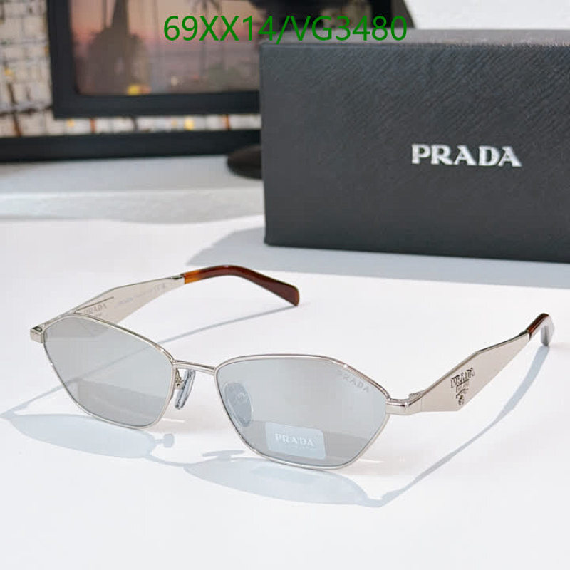 Prada VG3480 Hexagonal Silver Sunglasses - Stylish Eyewear for Modern Appeal 19 Prada VG3480 Hexagonal Silver Sunglasses - Stylish Eyewear for Modern Appeal