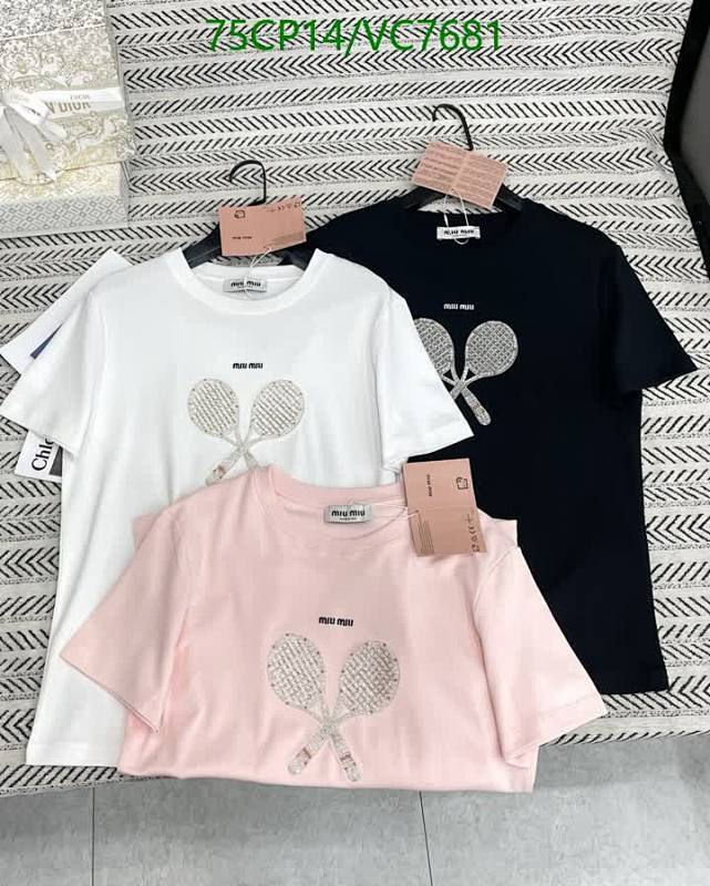 Miu Miu Women's Cotton Tennis Racket Embellished Short Sleeve T-Shirt