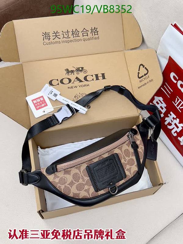 Coach New York Leather Signature Monogram Belt Bag