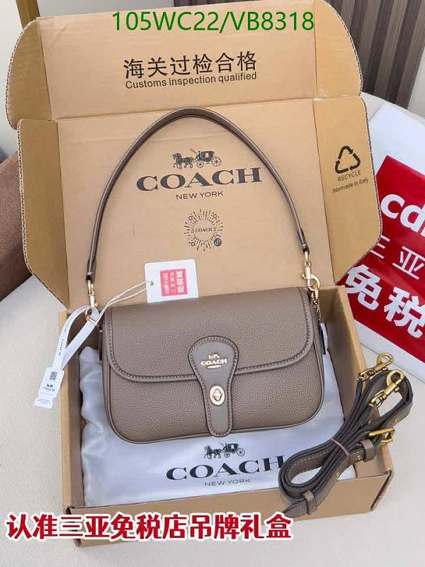 Coach Pebble Leather Shoulder Bag - Taupe