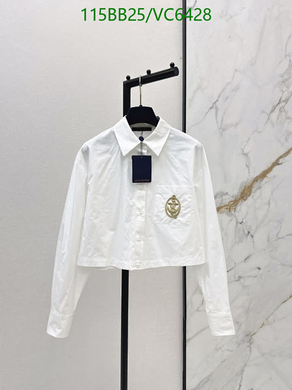 Louis Vuitton Women's Cropped Cotton Shirt with Embroidered Anchor