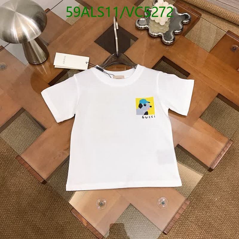 Gucci Kids White Cotton T-Shirt with Dog Print