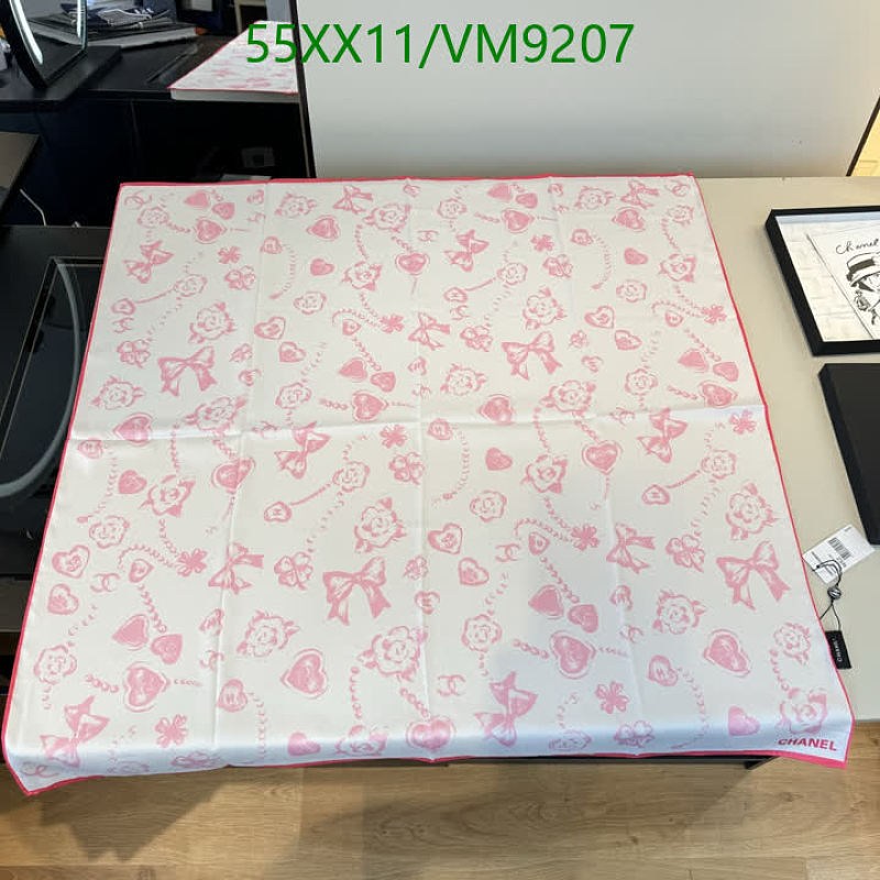 Chanel Women's Real Silk Scarf 90x90cm Pink Camellia & Bow Print