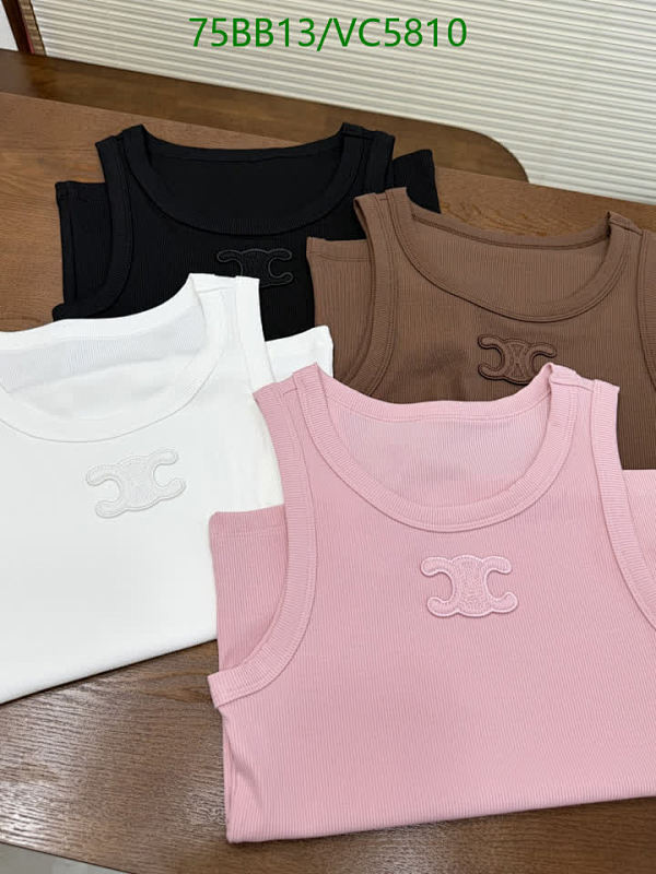 Celine Women's Knitted Ribbed Tank Top with Triomphe Logo - S-L Sizes