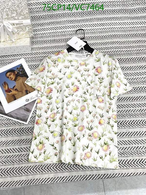 Dior Floral Print Cotton T-Shirt for Women - Short Sleeve Crew Neck Top