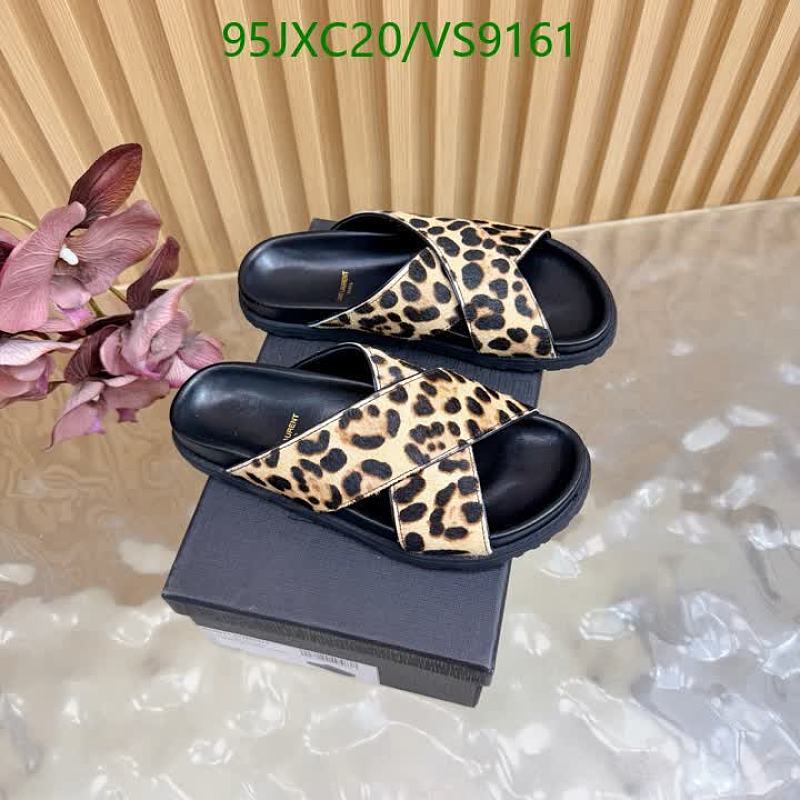 Yves Saint Laurent Leopard Print Horsehair & Sheepskin Women's Slides