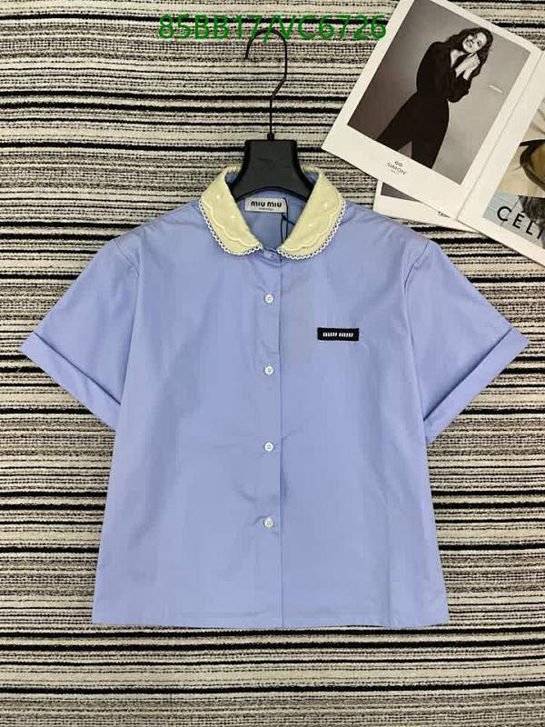 Miu Miu Scalloped Collar Short-Sleeve Shirt - Elegant & Chic Design