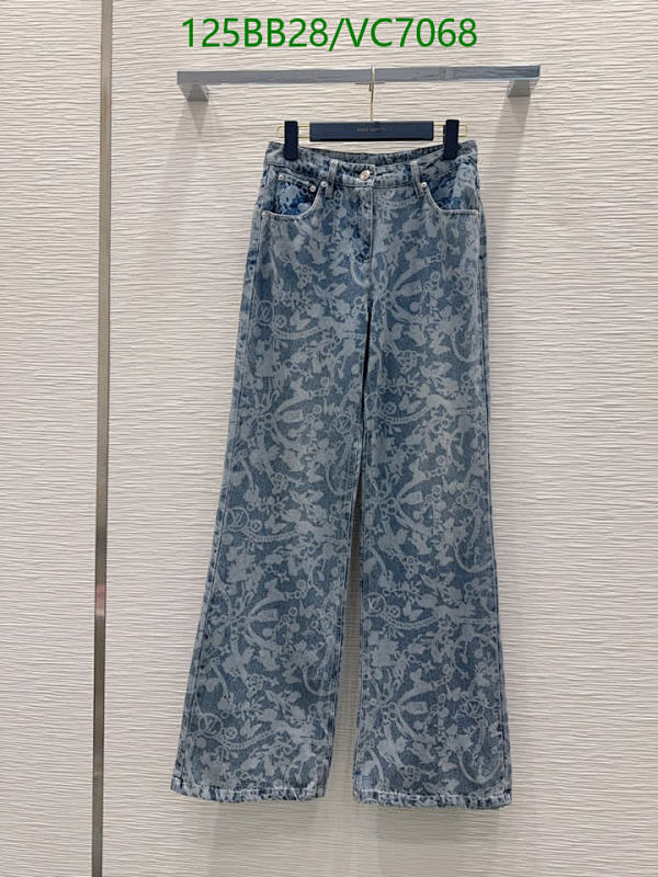 Louis Vuitton Women's Monogram Denim Wide Leg Jeans - Stylish & Comfortable
