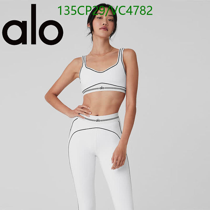 Alo Yoga White Contour Ribbed Bra & High-Waist Leggings Set - Ultimate Comfort
