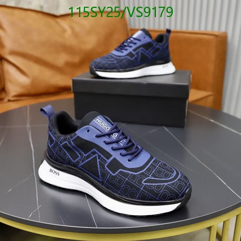 Hugo Boss Men's Genuine Leather Athletic Shoes - Blue & Black