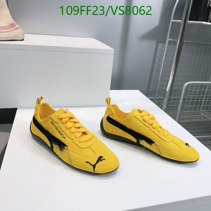 Balenciaga Women's Yellow Suede Low-Top Sneakers