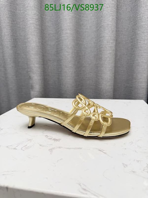 Loewe Women's Metallic Gold Leather Heeled Slides - EU 35-43