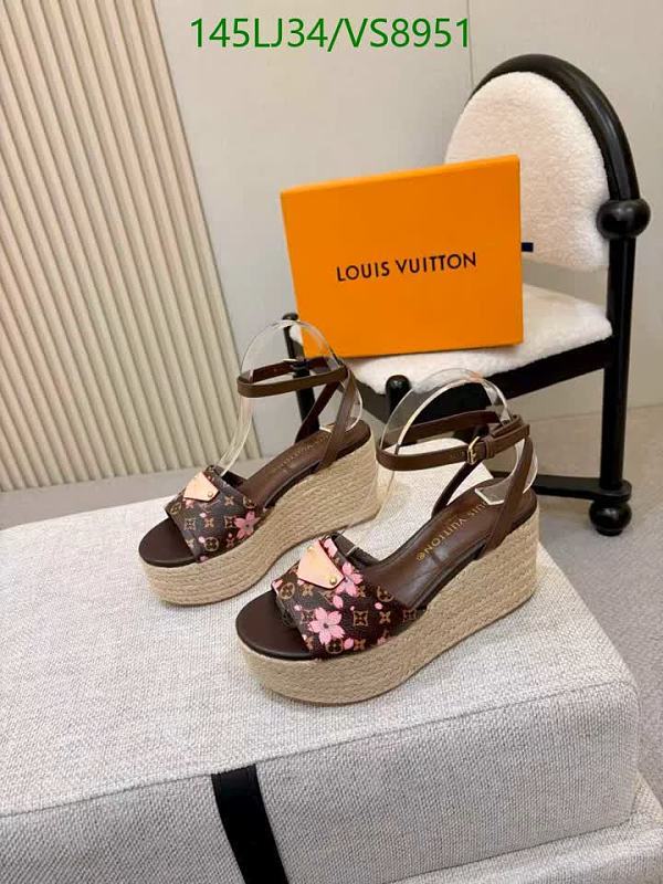 Louis Vuitton Women's Brown Floral Print Wedge Sandals - EU 34-42