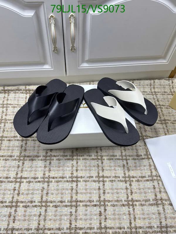 The Row Women's Flip Flop Sandals - Black & White Casual Slides
