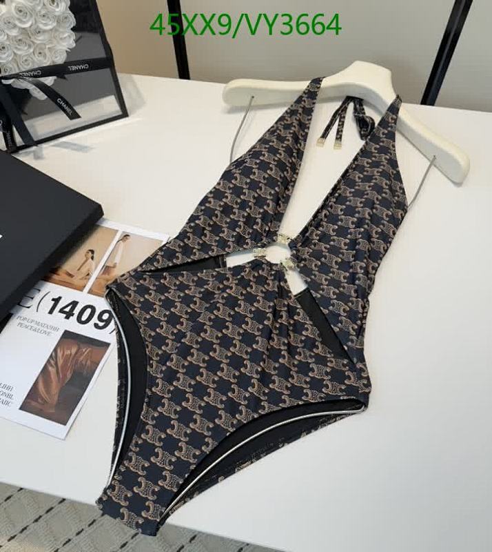 Celine Monogram Halterneck One-Piece Swimsuit for Women