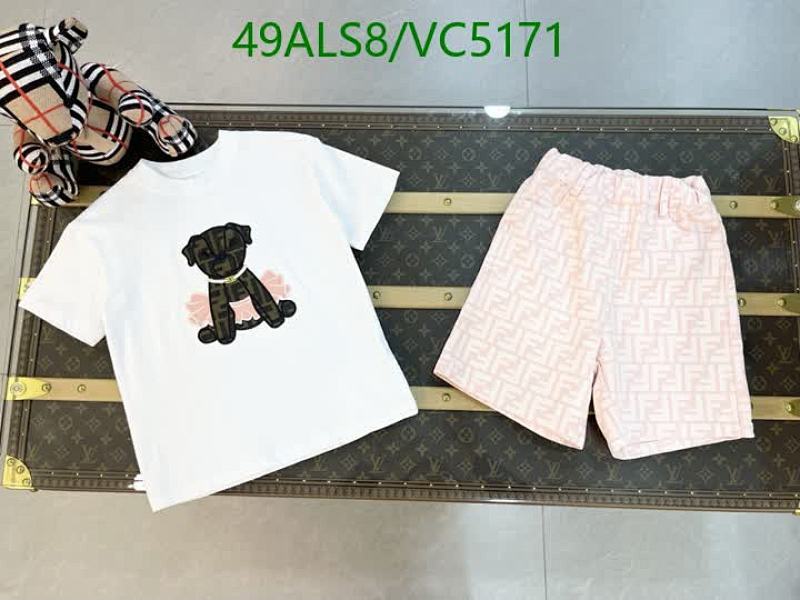 Fendi Kids' Cotton Tee & Shorts Set - Adorable Dog Print & FF Logo - 100-150cm
