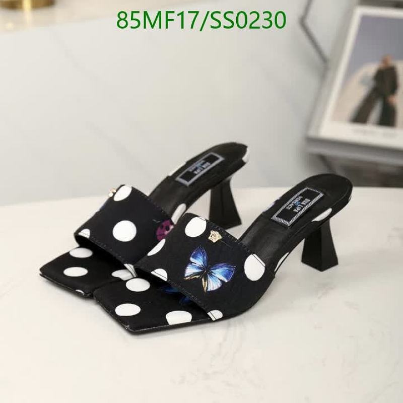 Versace Women's Black Polka Dot Butterfly Heeled Mules - EU 35-42