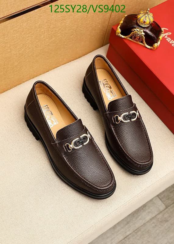 Ferragamo Men's Brown Leather Loafers with Gancini Detail