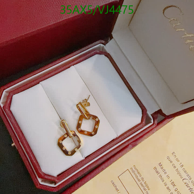Cartier Elegant Square Dangle Stud Earrings - 18K Gold Plated Jewelry