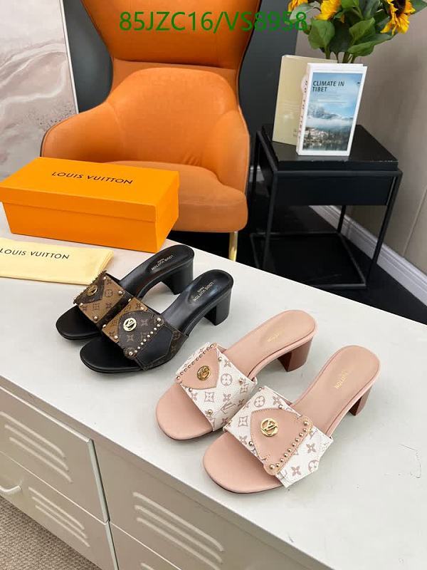 Louis Vuitton Women's Canvas Block Heel Slide Sandals
